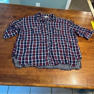 Umgee Red and Blue Plaid Casual Shirt